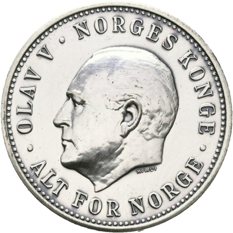 St. Olavsmedaljen Olav V, uten agraff, Rui, sølv, 01