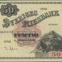 1958 Sverige 50 kronor M.333569, 0/01