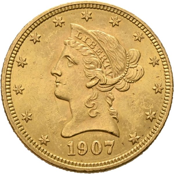 1906 USA 10 dollars Liberty Head, Philadelphia, 0/01