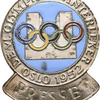 1952 OL Oslo, presse, forsølvet kobber, 01