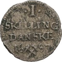 1687 1 skilling Christian V, 1