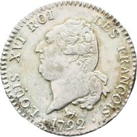 1792 A Frankrike 30 sols Louis XVI, liten ripe adv., 1+/01