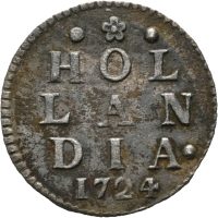 1724 Nederland 2 stuiver, ex. Rundefunnet, 1+/01