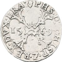 1569 Nederland 1/2 daalder Philip II, 14,6 g, renset, pollert, 1