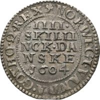 1604 Danmark 4 skilling Christian IV, 0/01