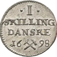 1698 1 skilling Christian V, 0/01