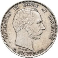 1888 Danmark 2 kroner Christian IX, 1+/01