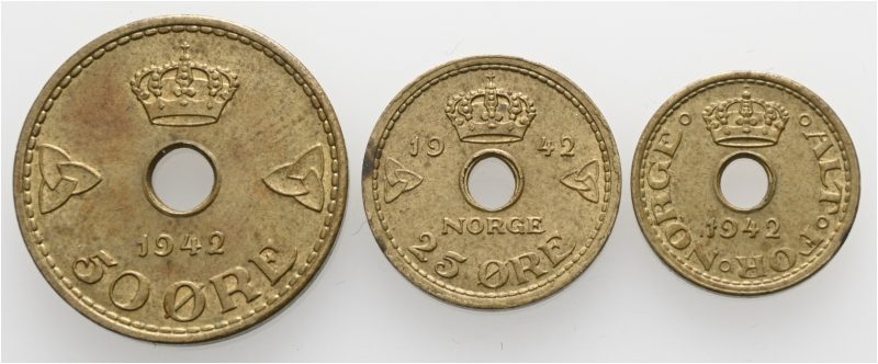 1942 Londonsett, ujevn toning, 0/01
