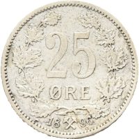 1896 25 øre Oscar II, 1