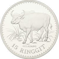 1976  Malaysia 15 ringgit, opplag 8113 stk., proof