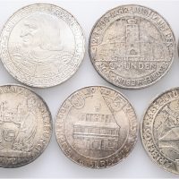 1973-78 Østerrike 50 og 100 schilling, lot 7 stk., 107,4 g sølv, 01-0