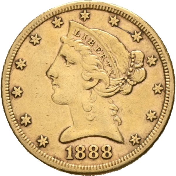 1888 S USA 5 dollars Liberty Head, 1+