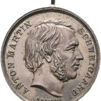 1883 A. M. Schweigaard, m/hempe, sølv, 20 mm, Bruun, 0/01