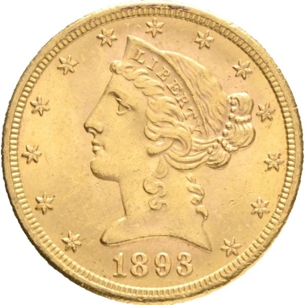 1893 S USA 5 dollars, Liberty Head, 01