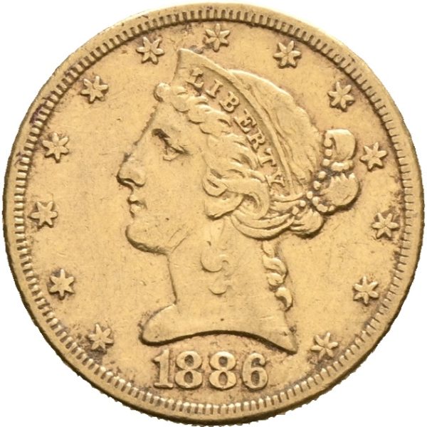 1896 S USA 5 dollars, Liberty Head, 1+