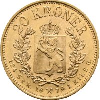 1879 20 kroner Oscar II, 0/01