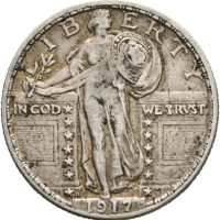 1917 D USA 1/4 dollar, 1