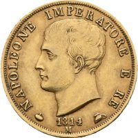 1814 M Italia 40 lire Napoleon I, 1/1+