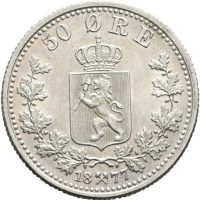 1877 50 øre Oscar II, 0
