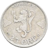 1912 25 øre Haakon VII, 1+