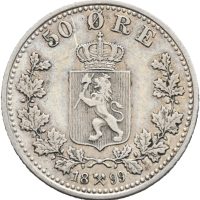 1899  50 øre Oscar II, 1+