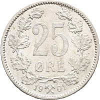 1901 25 øre Oscar II, 0