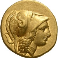330-320 f.Kr. AV stater Alexander III (336-323 f.Kr.), 8,54 g, Amphipolis, lt. kantmerke, 1+/01