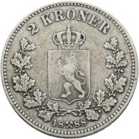 1888 2 kroner Oscar II, 1