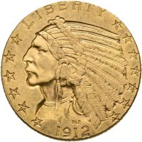 1912 USA 5 dollars Indian Head, Philadelphia, 01