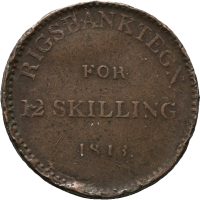 1813 12 skilling Frederik VI, kant hakk, riper, 1/1+