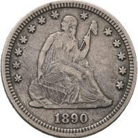 1890  USA 1/4 dollar, 1