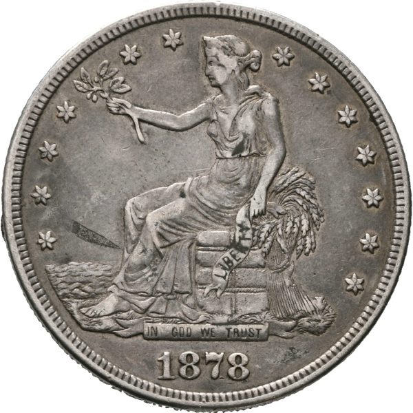 1878 S USA trade dollar, kant hakk, 1/1+