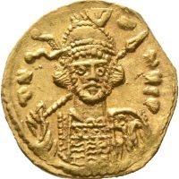 AV solidus Constantin IV (668-685 e. Kr.), 4,38 g, Constantinople, klippet, 1+/01