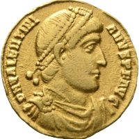 AV solidus Valentinian I (364-375 e. Kr.), 4,38 g, Antioch, riper, har vært montert, 1/1+