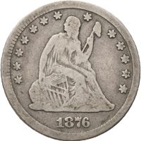 1876 CC USA 1/4 dollar, 1-