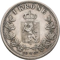 1901 1 krone Oscar II, 0