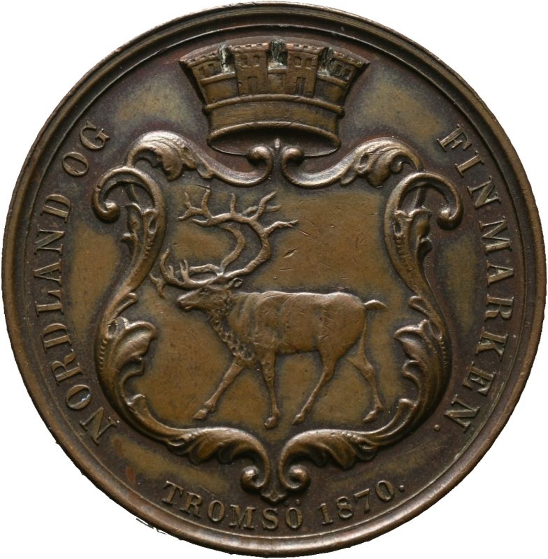 1870  Industriutstillingen i Tromsø, Weckwerth, 41 mm, bronse, flekk adv., 01