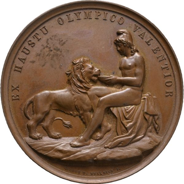 1861  Universitets 50 års jubileum, Kullrich, 42 mm, bronse, ujevn toning adv., 0