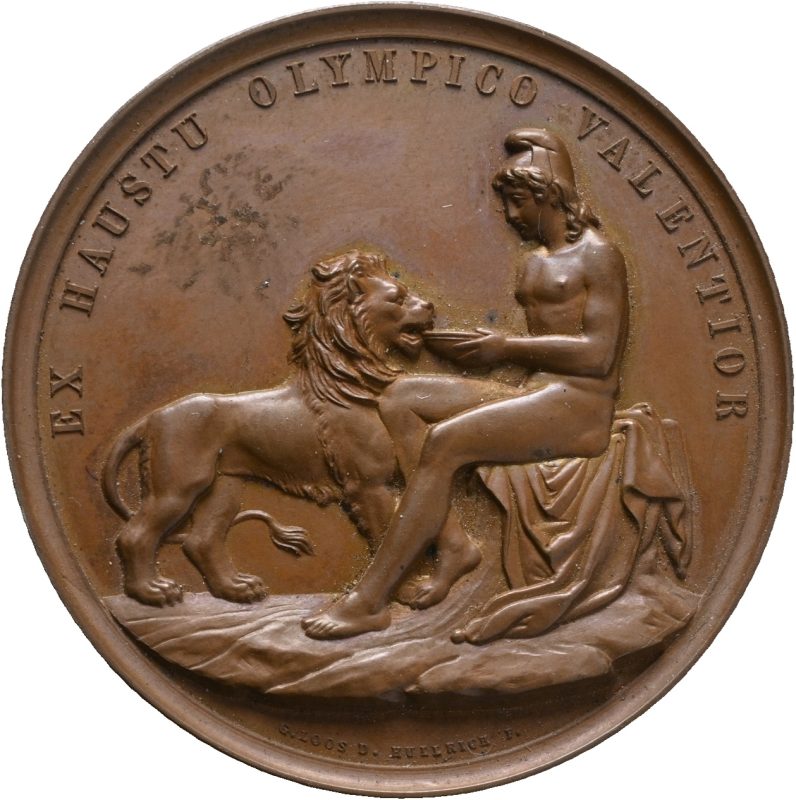 1861  Universitets 50 års jubileum, Kullrich, 42 mm, bronse, ujevn toning adv., 0