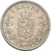 1889 1 krone Oscar II, 1+/01