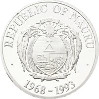 1993 Nauru 10 dollars, opplag 1.000 stk., proof
