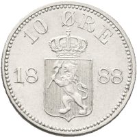 1888 10 øre Oscar II, 0