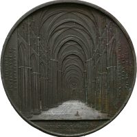 1862 St. Olafs kirke i Trondheim, Wiener, 60 mm, bronse, svakt korrodert,  1+