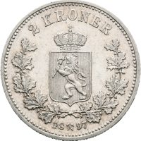 1897 2 kroner Oscar II, 1+/01