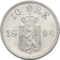 1894 10 øre Oscar II, 0/01