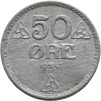 1943 50 øre, 1+