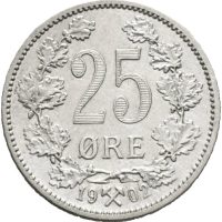 1902 25 øre Oscar II, 0