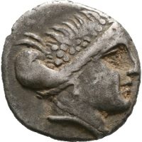 ca 171-168 f. Kr. Euboea, Histiaia AR tetrobol, 1,63 g, 1+