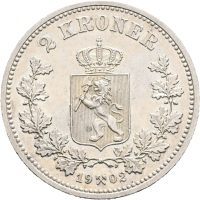 1902 2 kroner Oscar II, 0/01