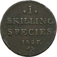 1827 1 skilling Carl XIV Johan, 1